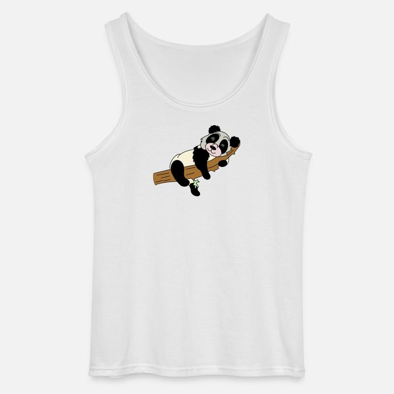Panda auf Ast Illustration - Gildan Männer Tank Top - Weiß