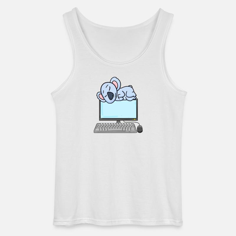 Koala Computer Nerd Programmeur Cadeau - Débardeur Gildan Homme - blanc