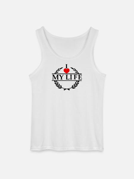 Elsker dit hjerte 020 - Gildan tanktop til mænd - hvid