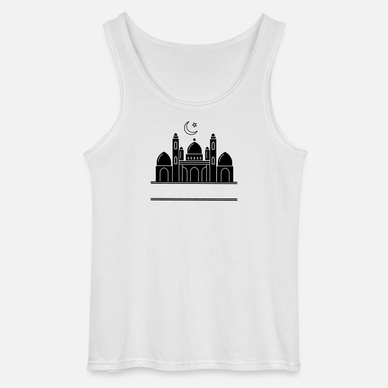 Moschee religiöses Bethaus mit Textleiste - Gildan Männer Tank Top - Weiß