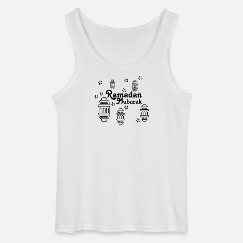 Ramadan Mubarak Lichter, Sternchen - Gildan Männer Tank Top - Weiß