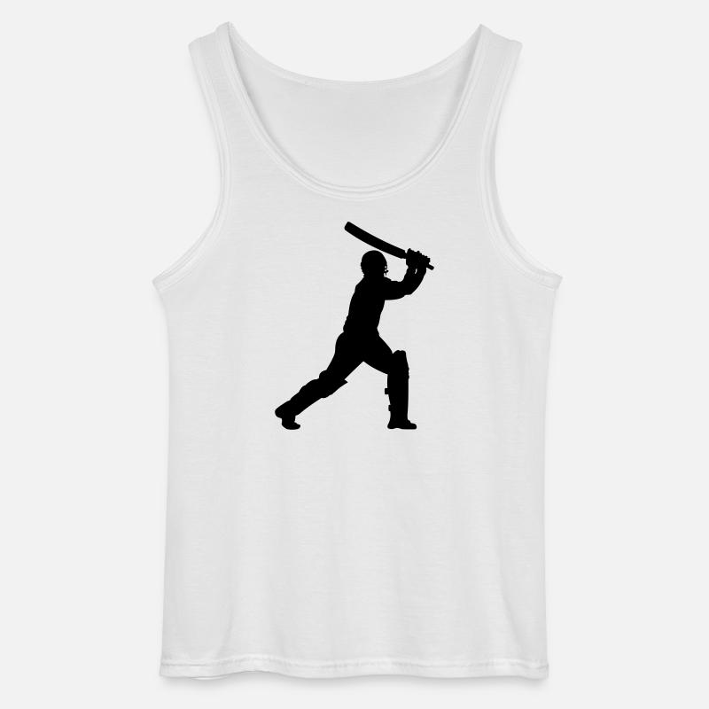 Cricket-Schattenbild - Gildan Männer Tank Top - Weiß