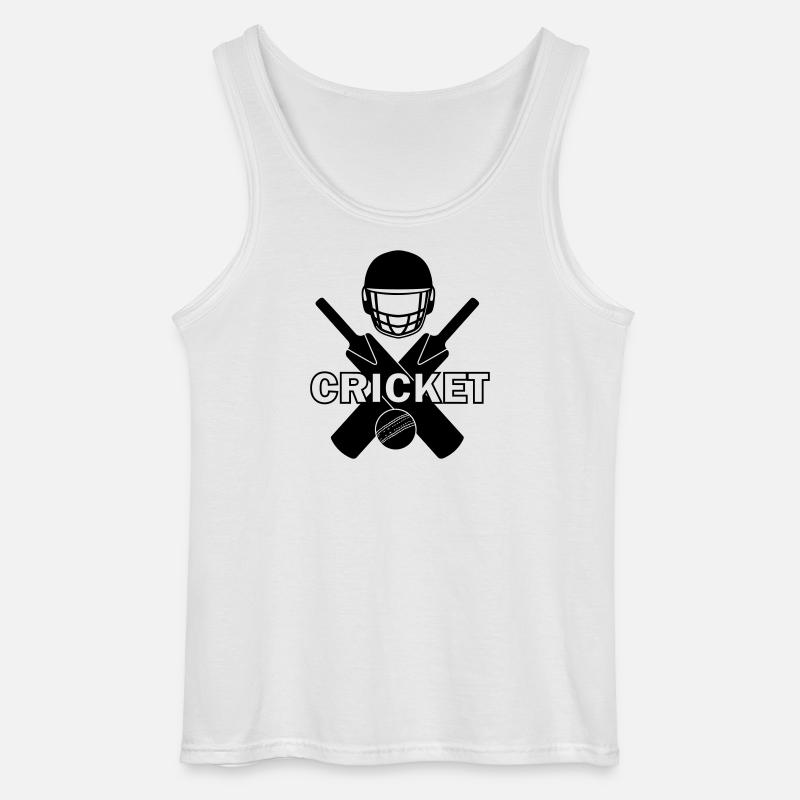 Cricket-Logo-Schattenbild mit Text - Gildan Männer Tank Top - Weiß