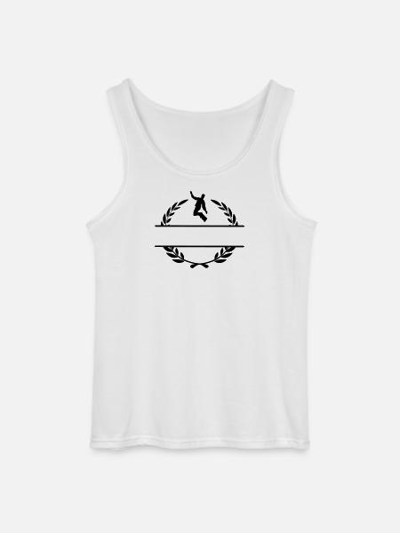 Snowboarder in laurel wreath - Gildan Men’s Tank Top - white