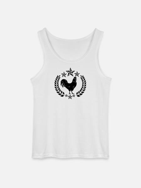 Schwarzer Hahn mit Lorbeerkranz - Gildan Männer Tank Top - Weiß