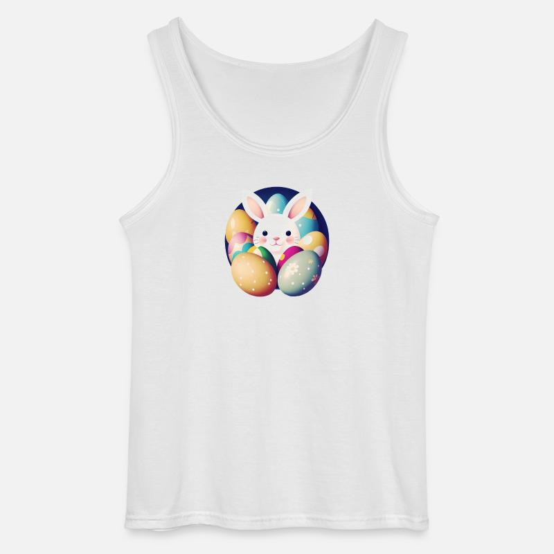 Easter bunny with Easter eggs - Gildan Men’s Tank Top - white