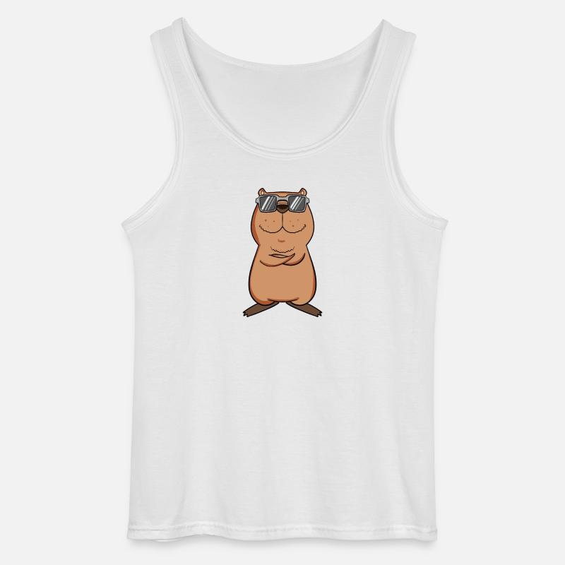 cool capybara - Gildan Men’s Tank Top - white