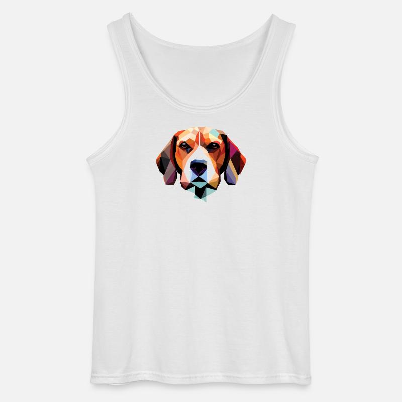 Beagle Hund Polygon - Gildan Männer Tank Top - Weiß