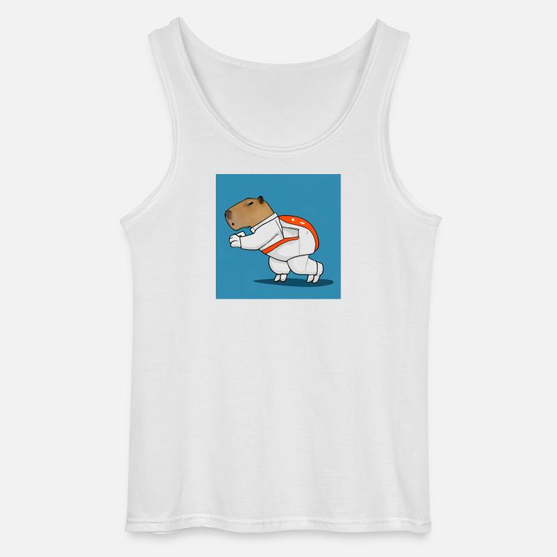 Capybara-Astronaut - Gildan Männer Tank Top - Weiß