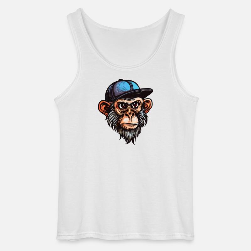 Lustiger Affe - Gildan Männer Tank Top - Weiß