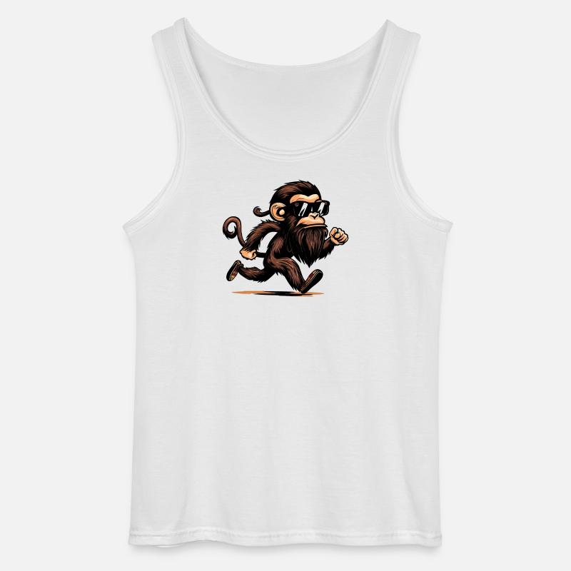 Laufender Affe - Gildan Männer Tank Top - Weiß