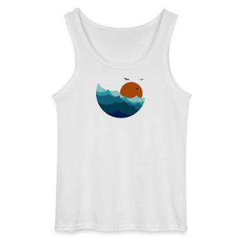 Wellen Sonnenuntergang - Gildan Männer Tank Top - Weiß - Vorne - AI Model Male 185 dark (185cm)