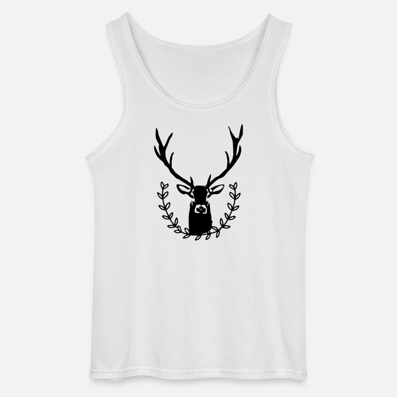 Hirsch mit Lorbeerkranz - Gildan Männer Tank Top - Weiß