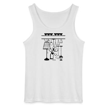 Logo für Haus oder Stimmungsbeleuchtung Shop - Gildan Männer Tank Top - Weiß - Vorne - AI Model Male 185 dark (185cm)