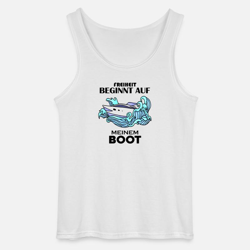 Boote Motorboot - Gildan Männer Tank Top - Weiß