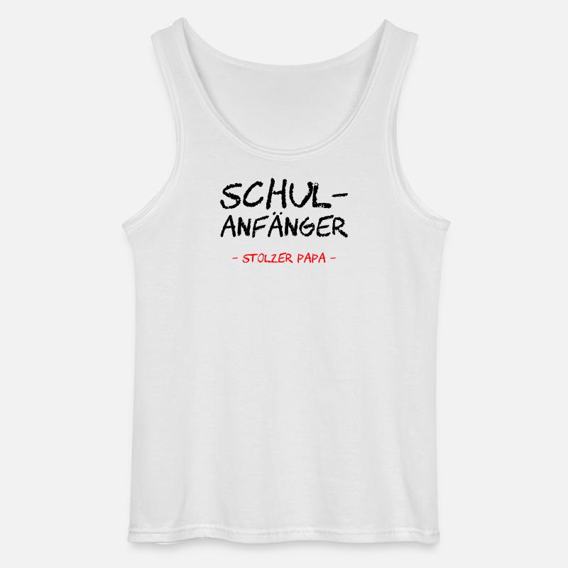 Schulanfänger. Stolzer Papa - Gildan Männer Tank Top - Weiß