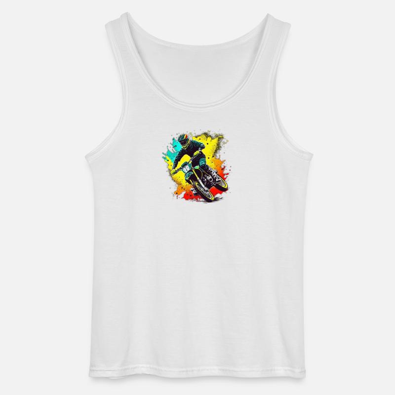 Motocross Farbexplosion - Gildan Männer Tank Top - Weiß