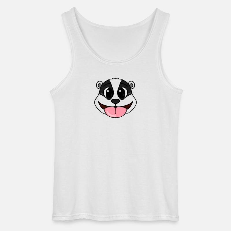Dachs Kopf - Gildan Männer Tank Top - Weiß