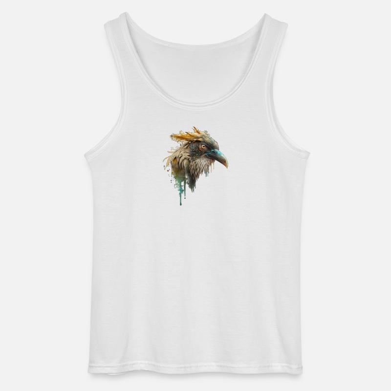Schöner Rabenkopf, Rabendesign, Schöner Vogel - Gildan Männer Tank Top - Weiß