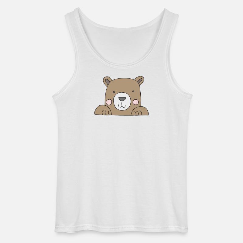 bär kopf süss - Gildan Männer Tank Top - Weiß