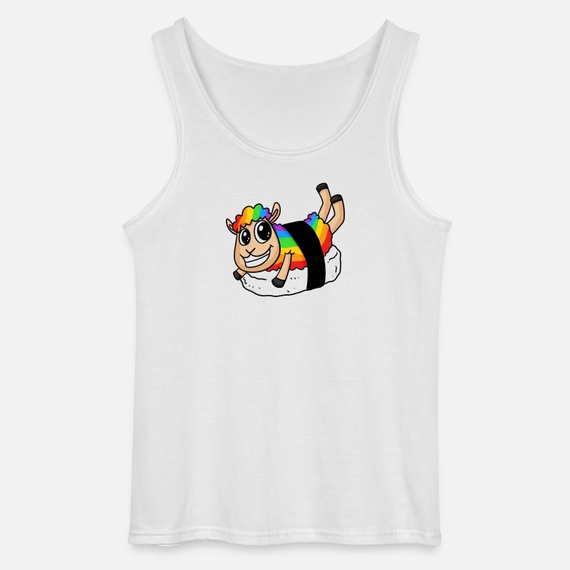 Regenbogen Sushi Schaf - Gildan Männer Tank Top - Weiß