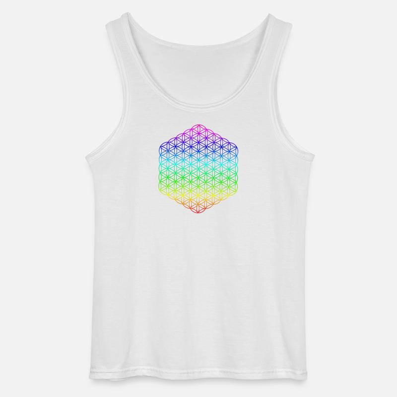 Blume des Lebens - 5. Dimension - Mandala - Gildan Männer Tank Top - Weiß