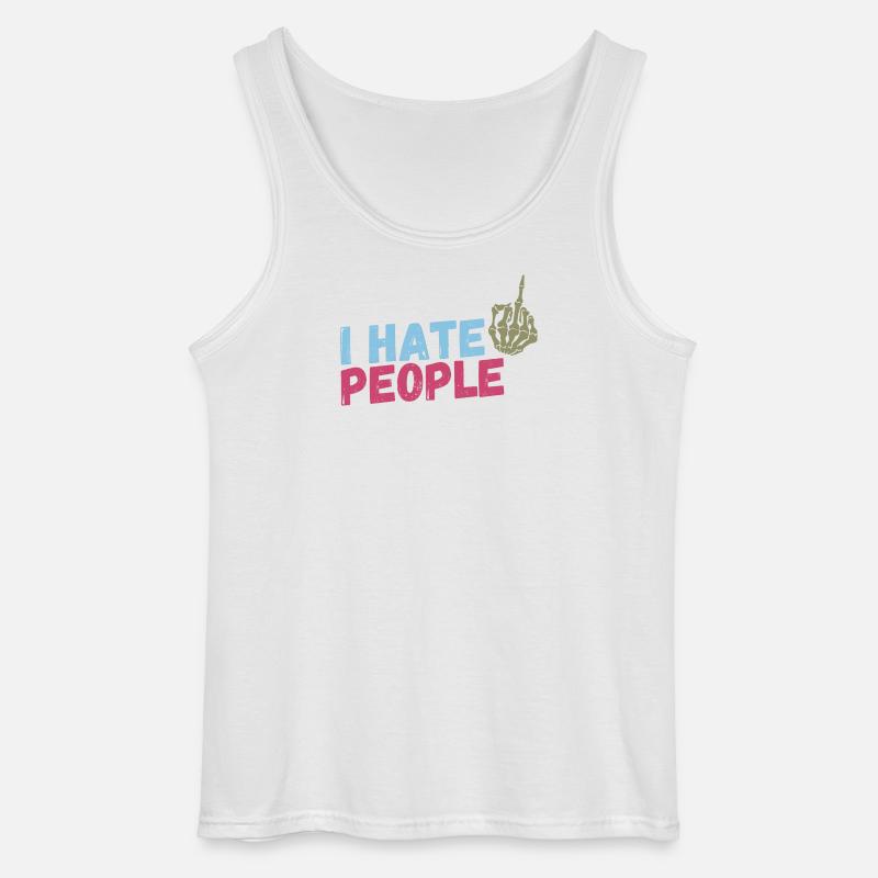 I hate People - Gildan Männer Tank Top - Weiß
