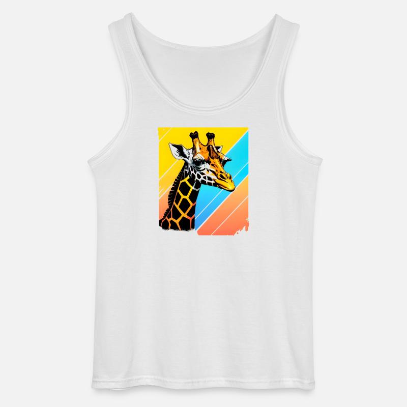 Giraffe Pop Art Farbgeometrie - Gildan Männer Tank Top - Weiß