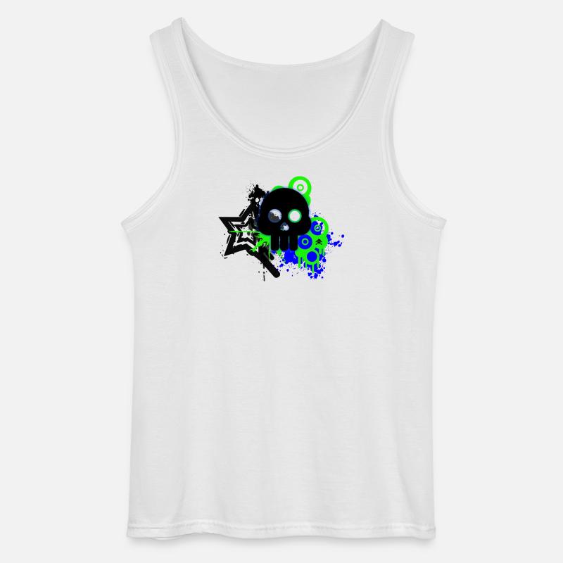 Neon Schädel Spritzer - Gildan Männer Tank Top - Weiß