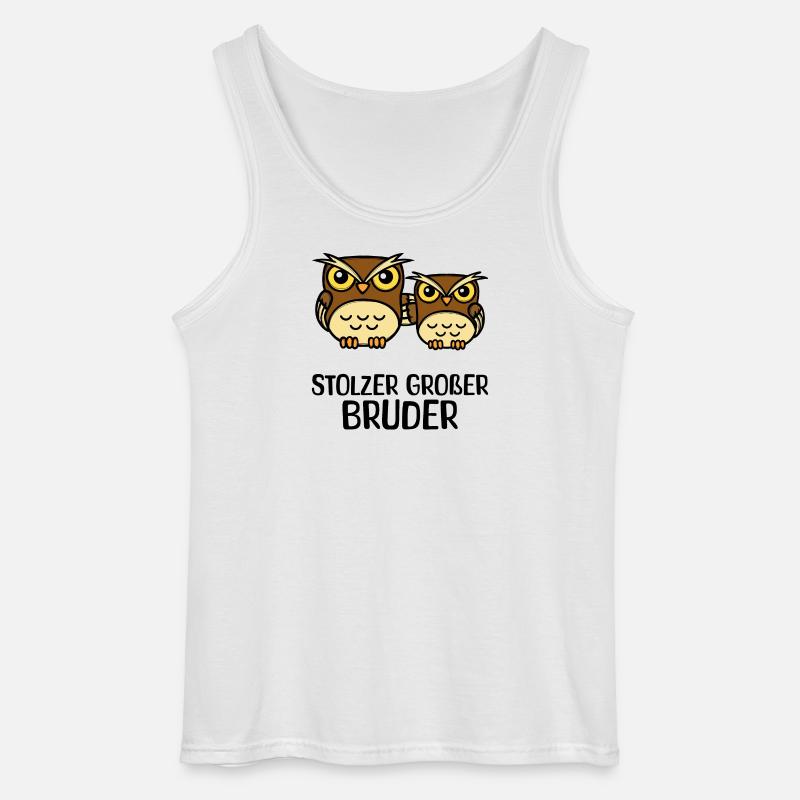 Großer Bruder Statement Eule Geschwisterliebe - Gildan Männer Tank Top - Weiß