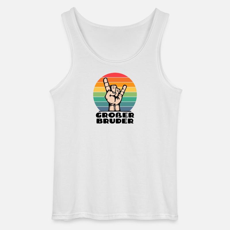 Stolzer Großer Bruder Statement Bruderherz - Gildan Männer Tank Top - Weiß