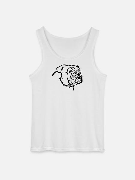 English Bulldog Head - Gildan Men’s Tank Top - white