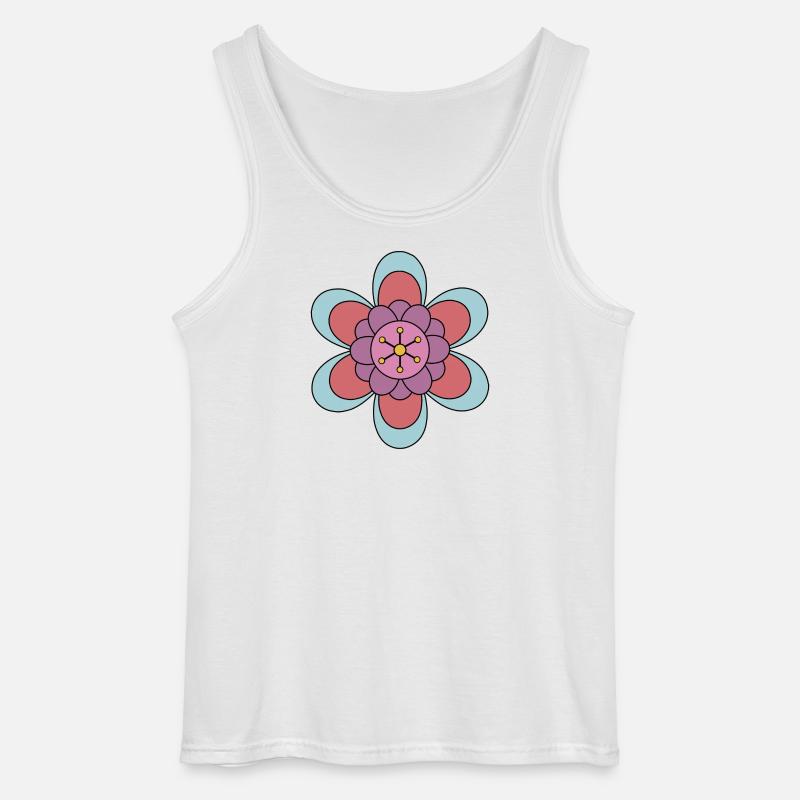 Niedliche Funky Hippie Boho Blume - Gildan Männer Tank Top - Weiß