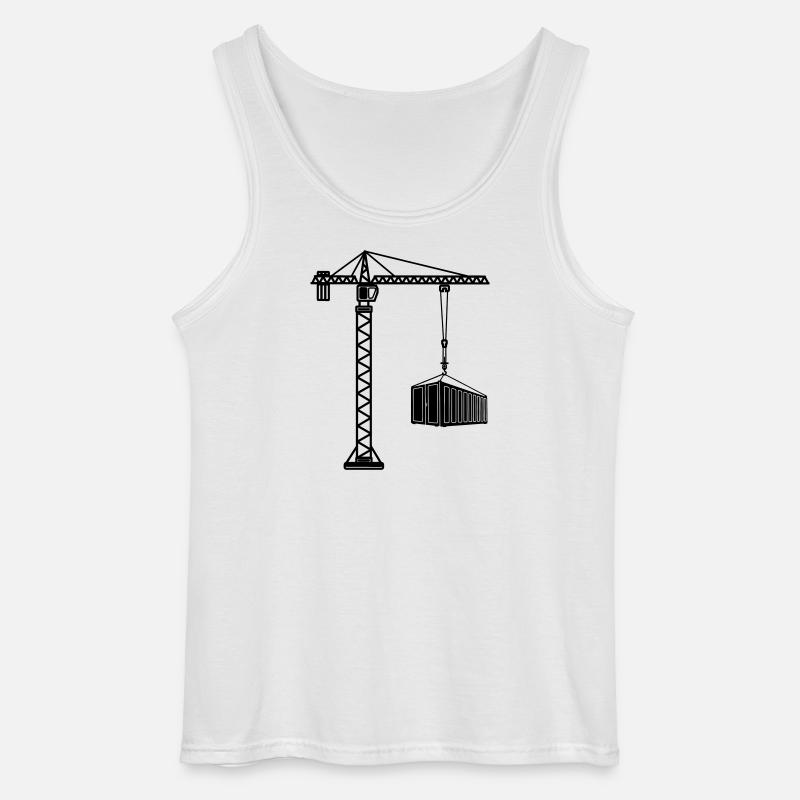 Baukran mit Seecontainer - Gildan Männer Tank Top - Weiß