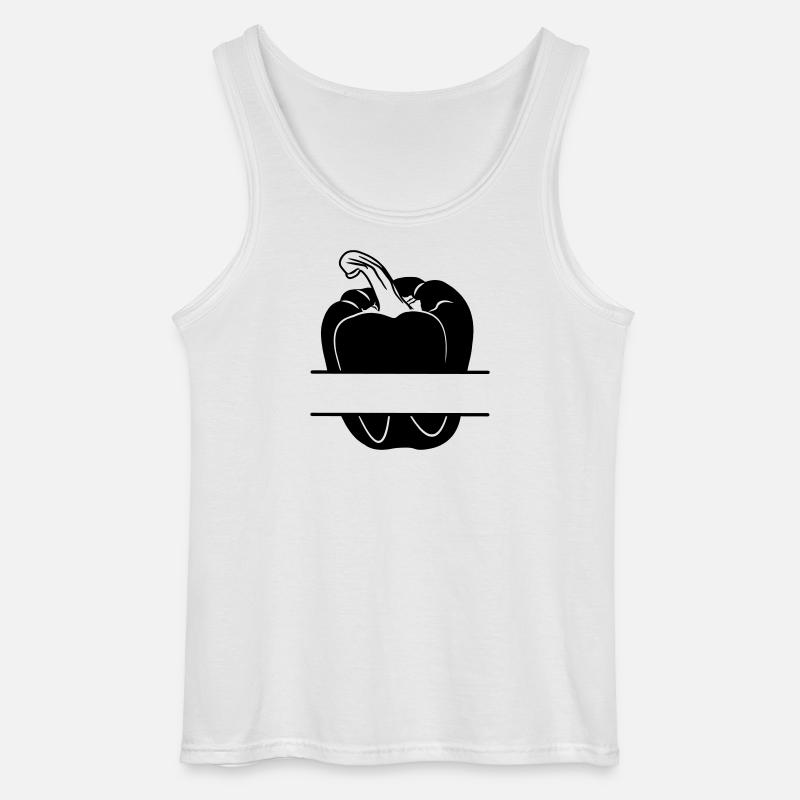 Paprika transparentes Schattenbild - Gildan Männer Tank Top - Weiß