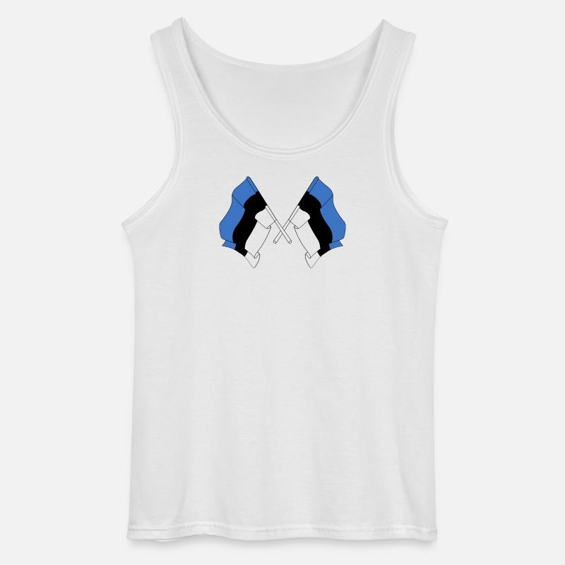 Zwei Flaggen Estland - Gildan Männer Tank Top - Weiß
