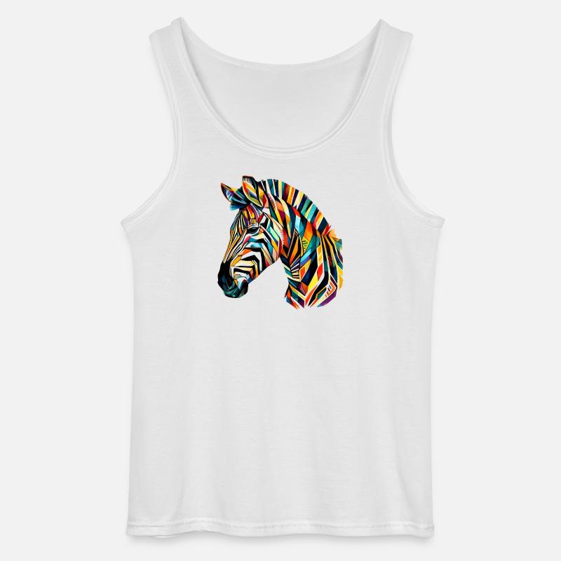 Zebra - Gildan Men’s Tank Top - white