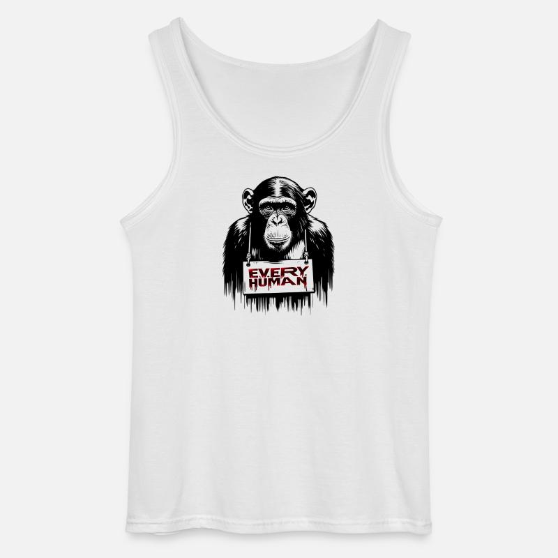 Every Human Monkey | Save Animals - Gildan Männer Tank Top - Weiß