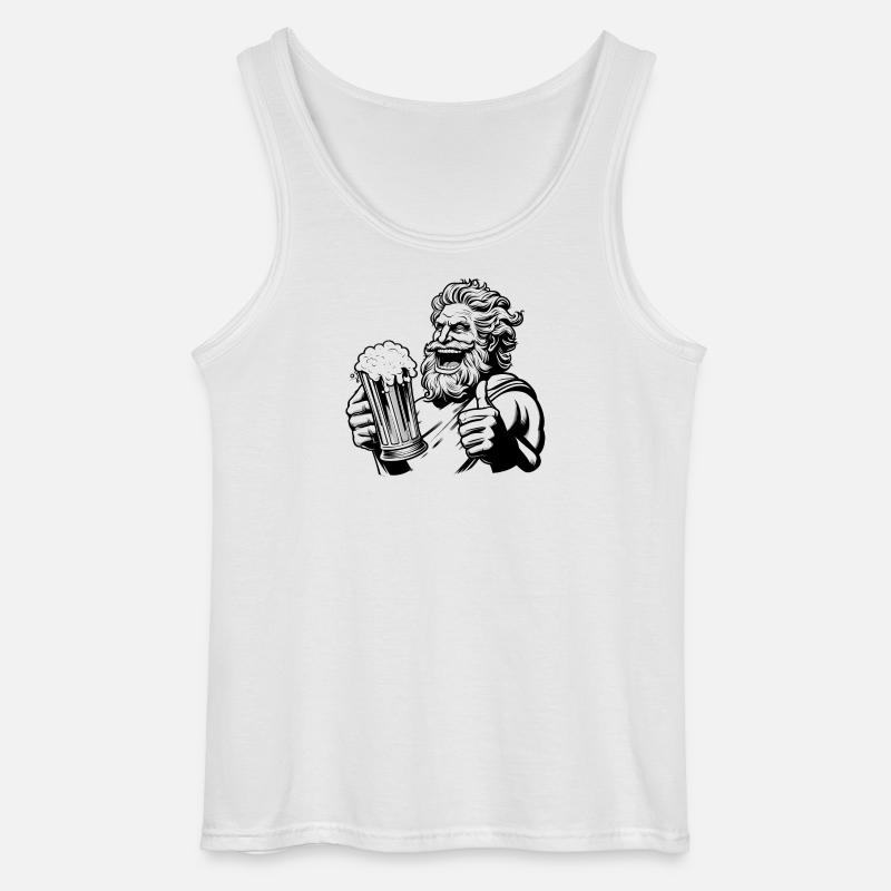 Zeus mit Bier - Gildan Männer Tank Top - Weiß