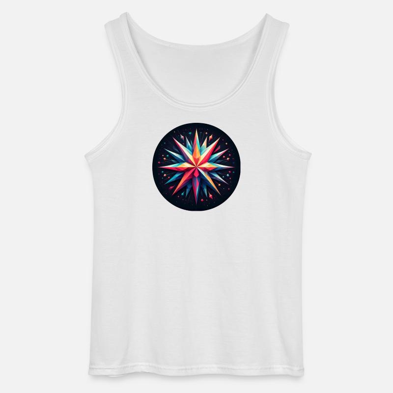 Polygon Stern bunt - Gildan Männer Tank Top - Weiß
