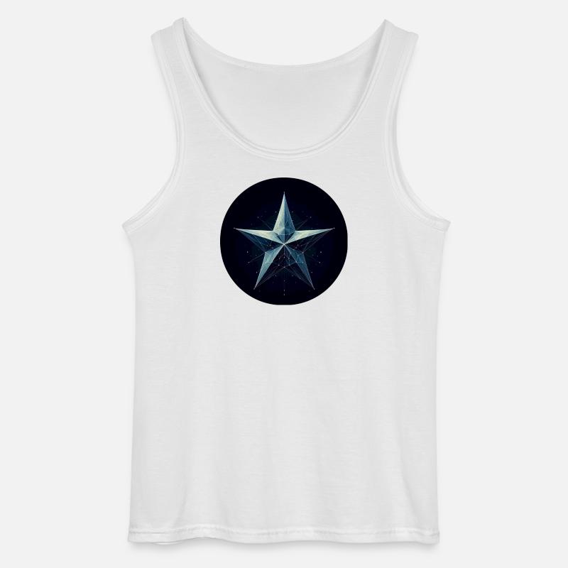 Blauer Stern im Polygon Stil - Gildan Männer Tank Top - Weiß