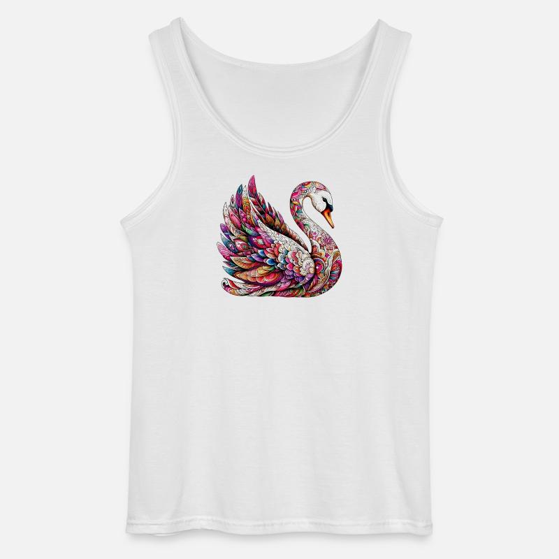 Schwan mit Mandalas verziert - Gildan Männer Tank Top - Weiß