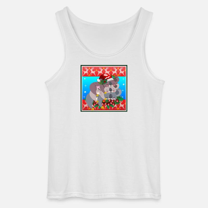 HÄSSLICHER WEIHNACHTSPULLOVER - KOALA BEAR FAMILY - Gildan Männer Tank Top - Weiß