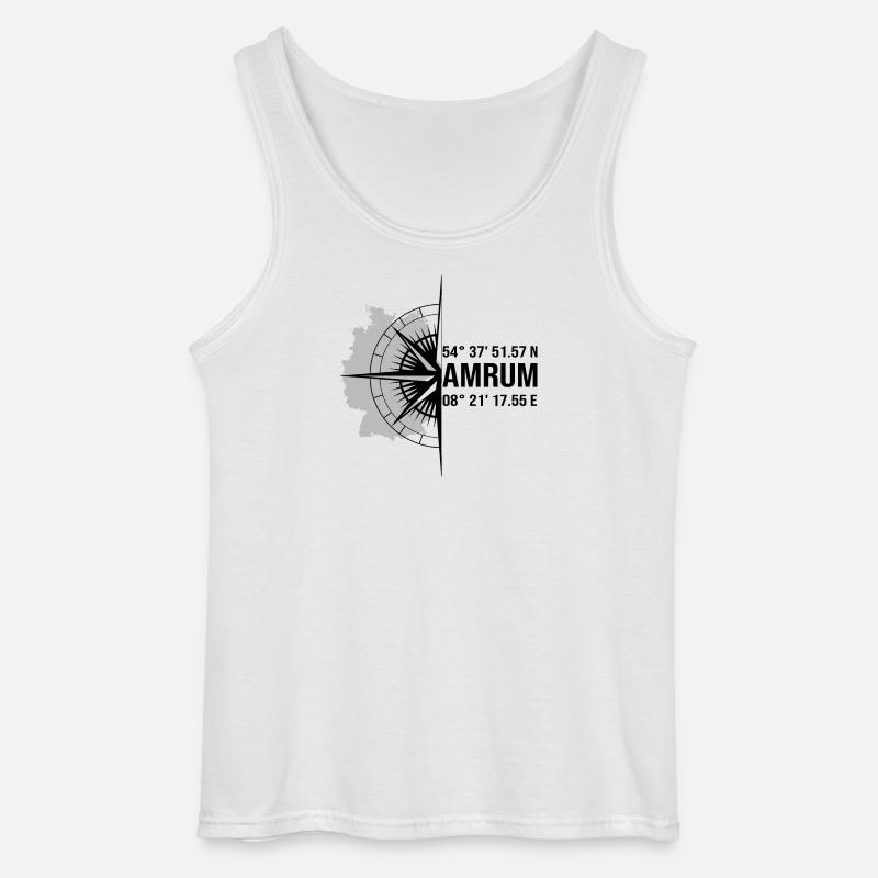Halbierter Amrum schwarz - Gildan Männer Tank Top - Weiß