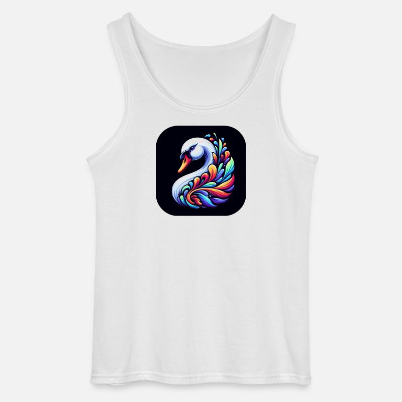 Schwan Tier Vogel Bunt Comic - Gildan Männer Tank Top - Weiß