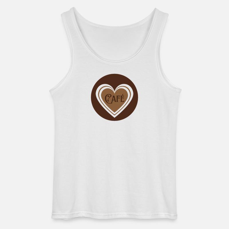 Kaffee mit Herzen - Gildan Männer Tank Top - Weiß