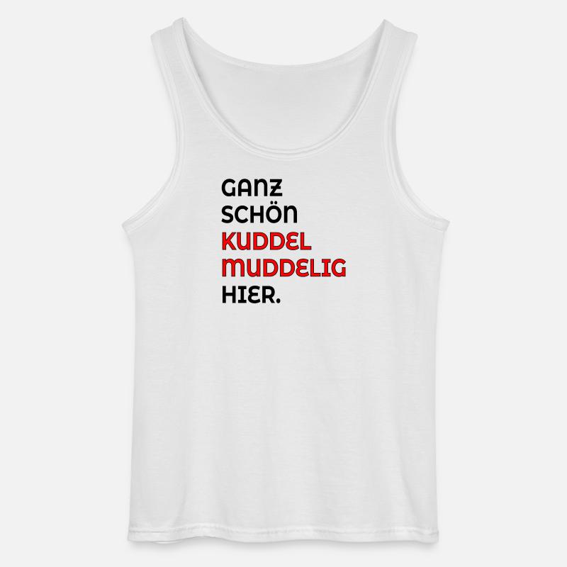KUDDELMUDDELIG PLATTDEUTSCH SPRÜCHE - Gildan Männer Tank Top - Weiß