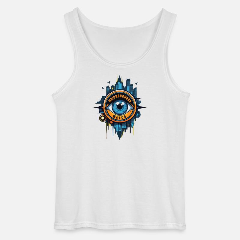 Nachbarschaftswache Auge - Gildan Männer Tank Top - Weiß