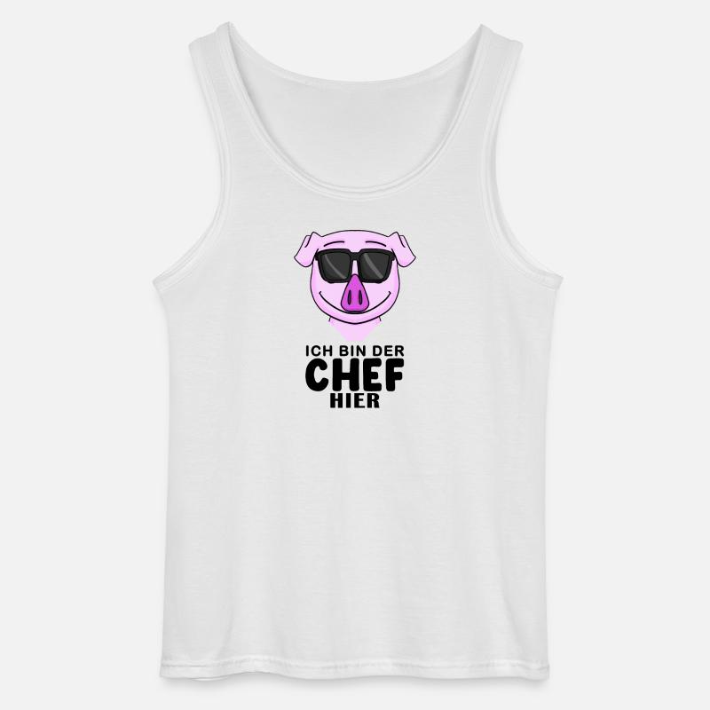 Chef Spruch mit Schwein Motiv - Gildan Männer Tank Top - Weiß