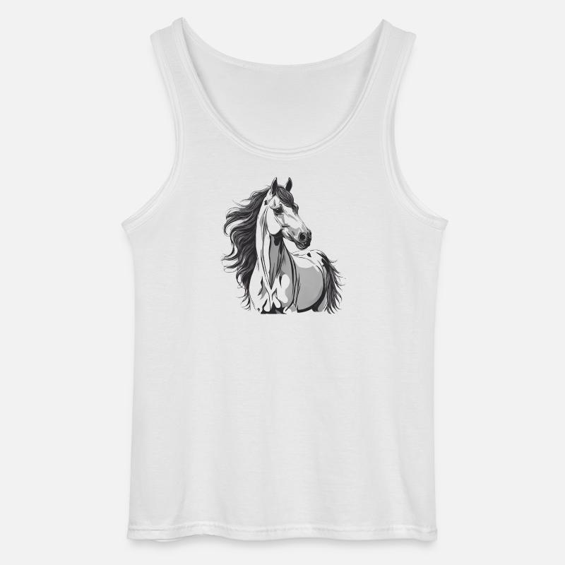 Pferd, Pferdefächer, Reiten - Gildan Männer Tank Top - Weiß